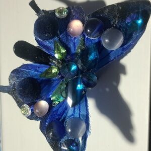 Blue Gemstone Butterfly Hair Clip
